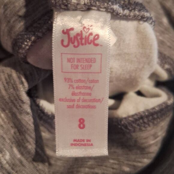 Justice Girls Gray Capri Cropped Leggings‎ Size 8 - Picture 3 of 3
